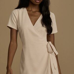 NWT Lulus Playing Around Beige Wrap Skort Romper (size S)